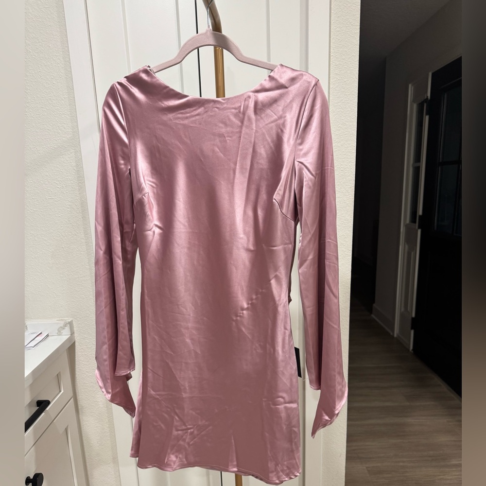 Lulu's Mauve Satin Dress
